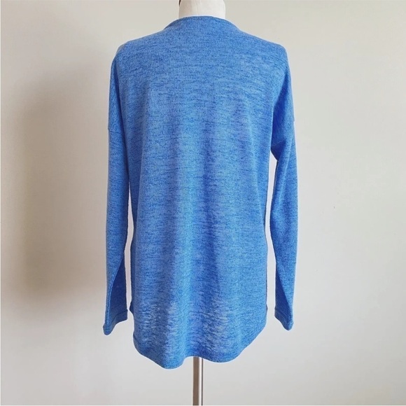 Soft Surroundings Valentina Zip Sweater V-Neck Top Knit Blue Size XL - Picture 3 of 7